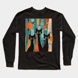 Mid Century Modern CAT Eccentric Murals Long Sleeve T-Shirt